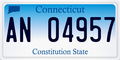 CT license plate AN04957