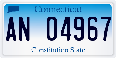 CT license plate AN04967