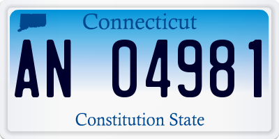 CT license plate AN04981