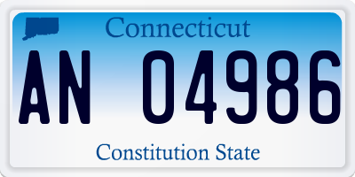 CT license plate AN04986