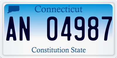 CT license plate AN04987