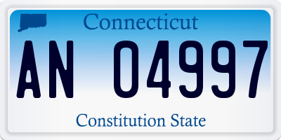 CT license plate AN04997
