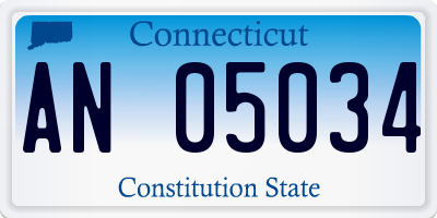 CT license plate AN05034