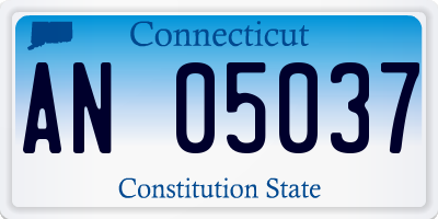 CT license plate AN05037