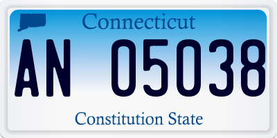 CT license plate AN05038