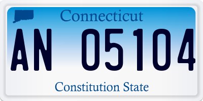 CT license plate AN05104