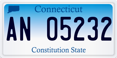 CT license plate AN05232