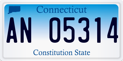 CT license plate AN05314