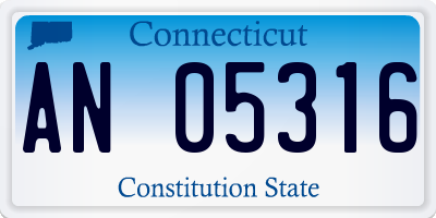 CT license plate AN05316