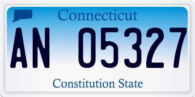 CT license plate AN05327