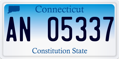 CT license plate AN05337