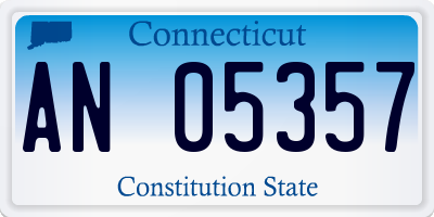 CT license plate AN05357