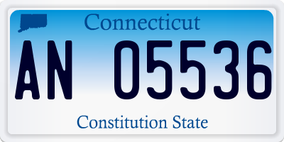 CT license plate AN05536