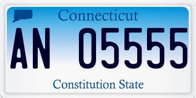 CT license plate AN05555