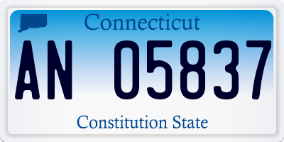 CT license plate AN05837