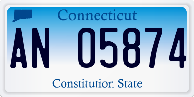 CT license plate AN05874