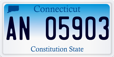 CT license plate AN05903