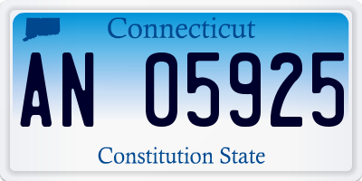 CT license plate AN05925