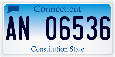 CT license plate AN06536