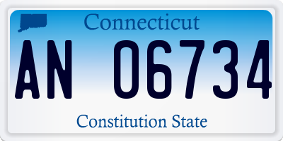CT license plate AN06734