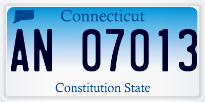 CT license plate AN07013