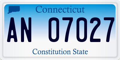 CT license plate AN07027