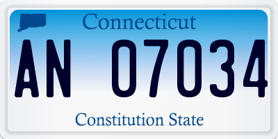 CT license plate AN07034