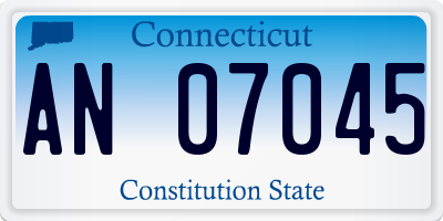 CT license plate AN07045