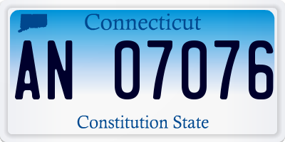 CT license plate AN07076
