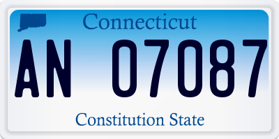 CT license plate AN07087