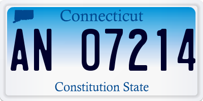CT license plate AN07214