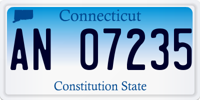CT license plate AN07235