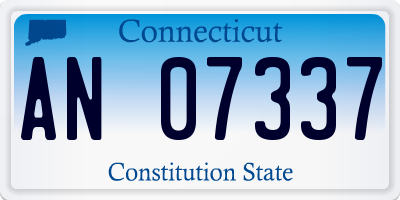 CT license plate AN07337