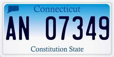 CT license plate AN07349