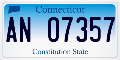 CT license plate AN07357