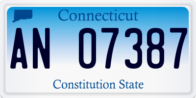 CT license plate AN07387