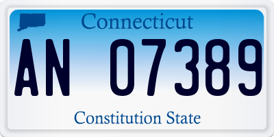CT license plate AN07389