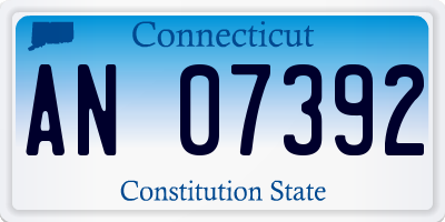 CT license plate AN07392