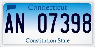 CT license plate AN07398