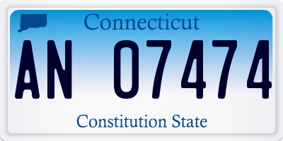 CT license plate AN07474