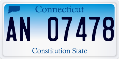 CT license plate AN07478