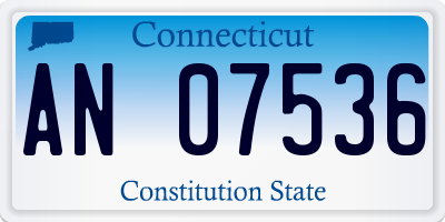 CT license plate AN07536