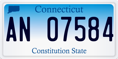 CT license plate AN07584