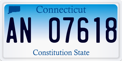 CT license plate AN07618