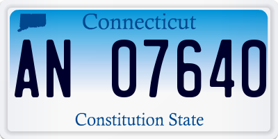 CT license plate AN07640