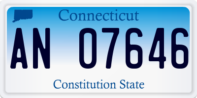 CT license plate AN07646