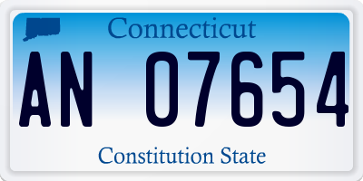 CT license plate AN07654