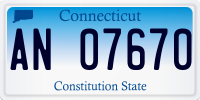 CT license plate AN07670
