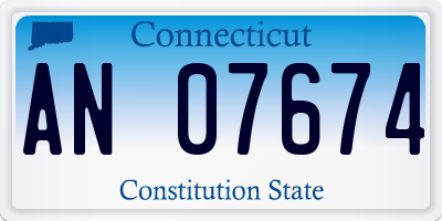 CT license plate AN07674