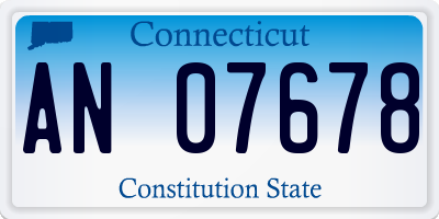 CT license plate AN07678